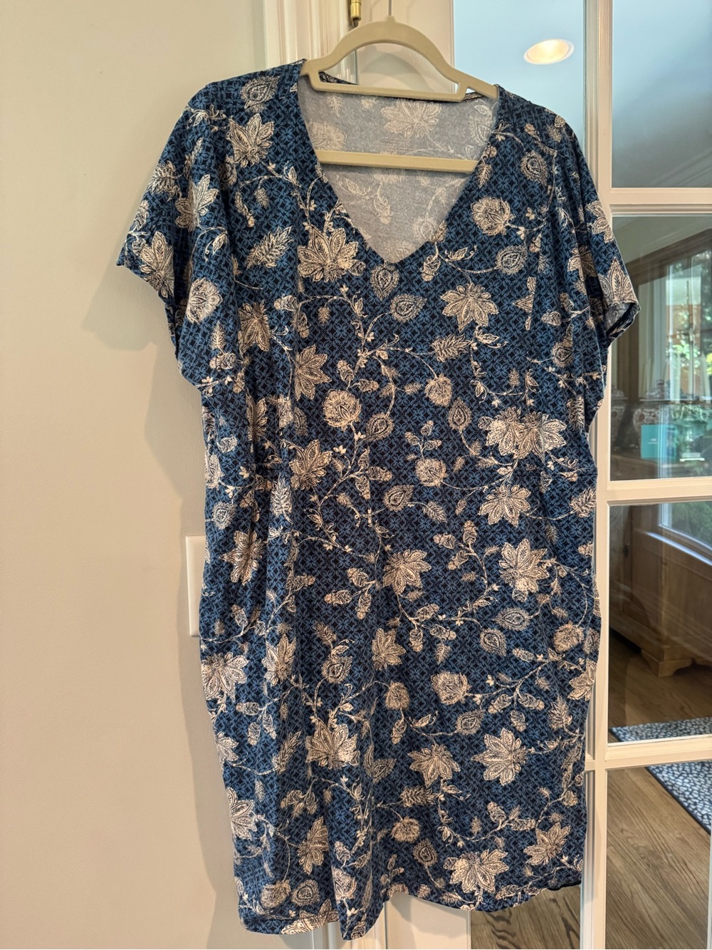 J.Jill Pure Jill Soft V-neck T-shirt Dress in Organic Cotton